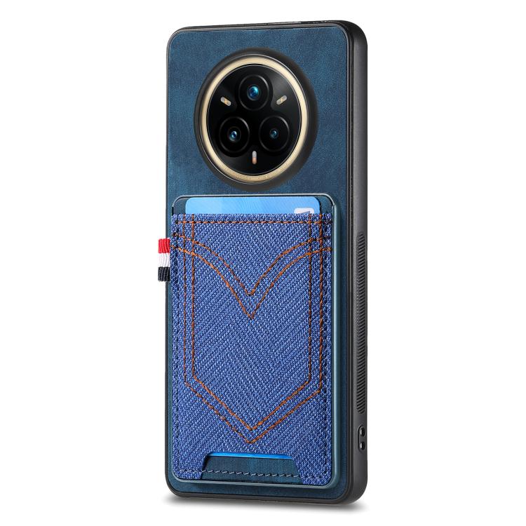 Denim Texture Leather Skin Phone Case with Card Slot, Compatible with Realme 14 Pro