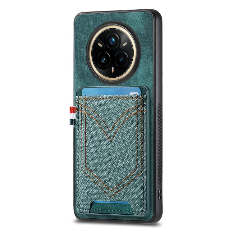 Denim Texture Leather Skin Phone Case with Card Slot, Compatible with Realme 14 Pro