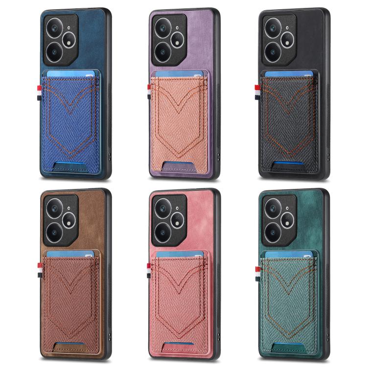 Denim Texture Leather Skin Phone Case with Card Slot, Compatible with Realme Neo7