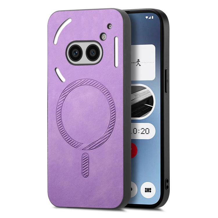 Retro Magsafe Magnetic PU Back Cover Phone Case, Compatible with Nothing Phone 2a