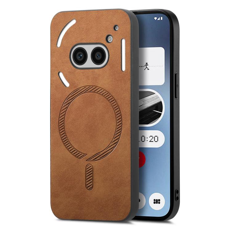 Retro Magsafe Magnetic PU Back Cover Phone Case, Compatible with Nothing Phone 2a
