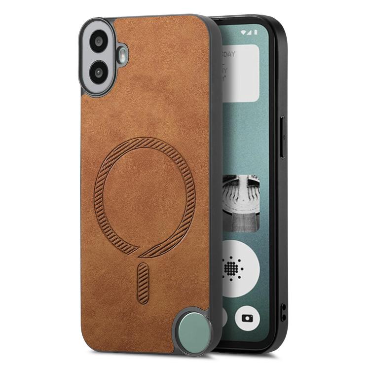 Retro Magsafe Magnetic PU Back Cover Phone Case, Compatible with Nothing CMF Phone 1
