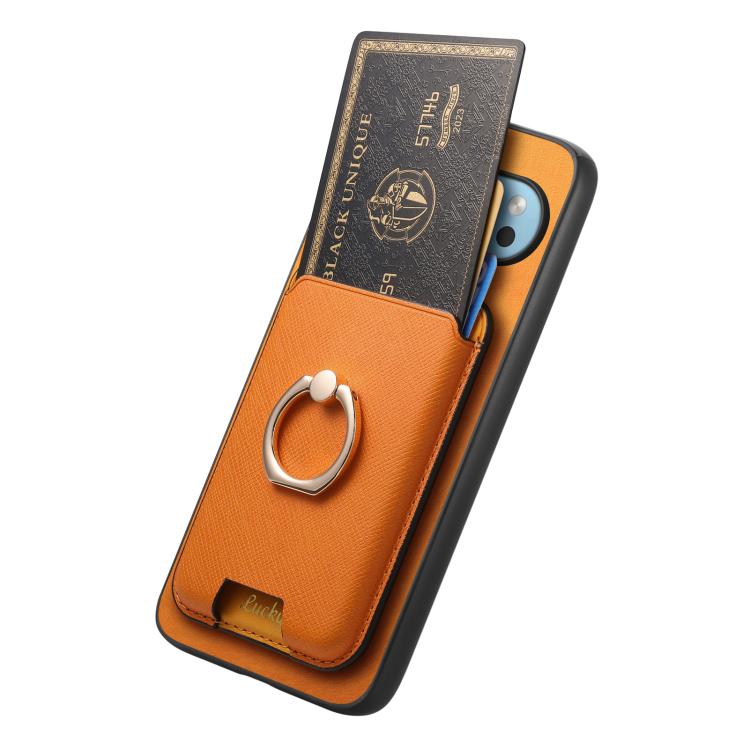 Retro Cross Leather Ring Vertical Insert Card Bag MagSafe Phone Case, Compatible with Google Pixel 9 Pro XL