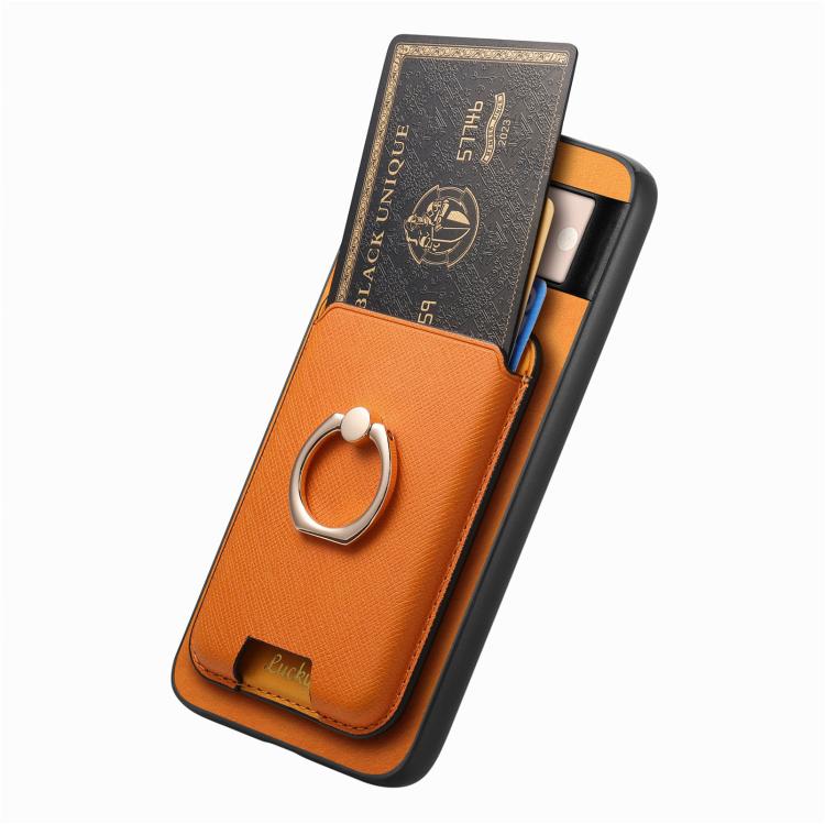 Retro Cross Leather Ring Vertical Insert Card Bag MagSafe Phone Case, Compatible with Google Pixel 8