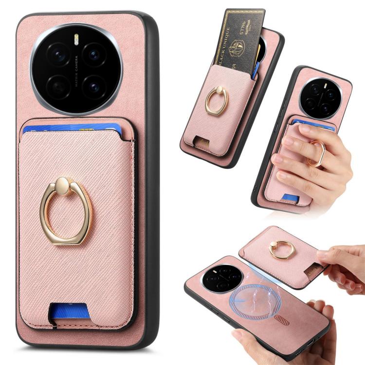 Retro Cross Leather Ring Vertical Insert Card Bag MagSafe Phone Case, Compatible with Honor Magic7