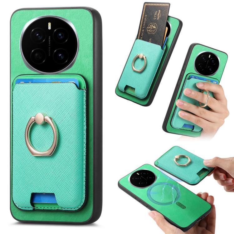 Retro Cross Leather Ring Vertical Insert Card Bag MagSafe Phone Case, Compatible with Honor Magic7