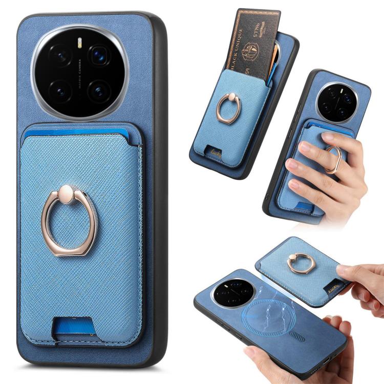 Retro Cross Leather Ring Vertical Insert Card Bag MagSafe Phone Case, Compatible with Honor Magic7 Pro