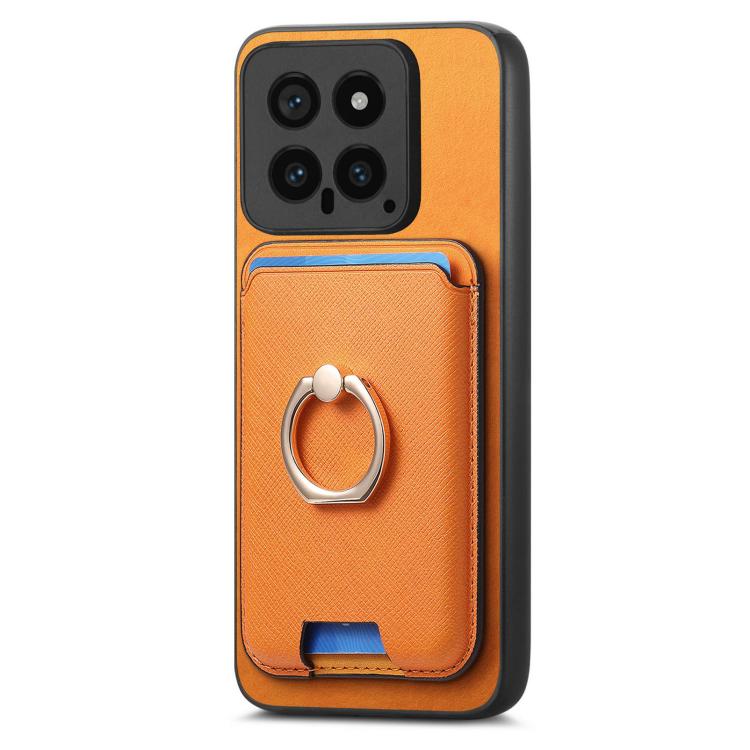 Retro Cross Leather Ring Vertical Insert Card Bag MagSafe Phone Case
