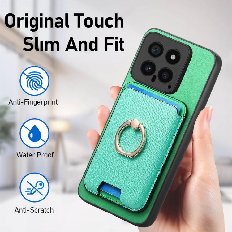 Retro Cross Leather Ring Vertical Insert Card Bag MagSafe Phone Case