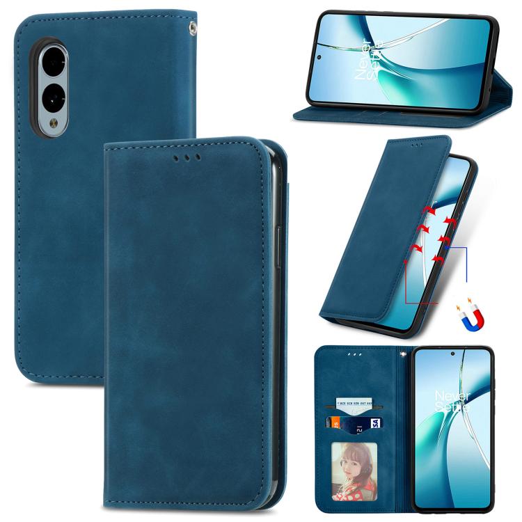 Retro Skin Feel Magnetic Flip Leather Phone Case, Compatible with Fujitsu Arrows We2 Plus / F-51E
