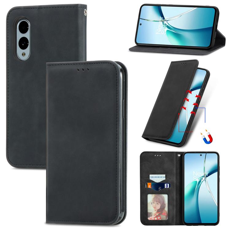 Retro Skin Feel Magnetic Flip Leather Phone Case, Compatible with Fujitsu Arrows We2 Plus / F-51E