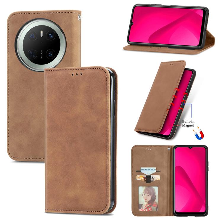 Retro Skin Feel Magnetic Flip Leather Phone Case, Compatible with Huawei Mate 70