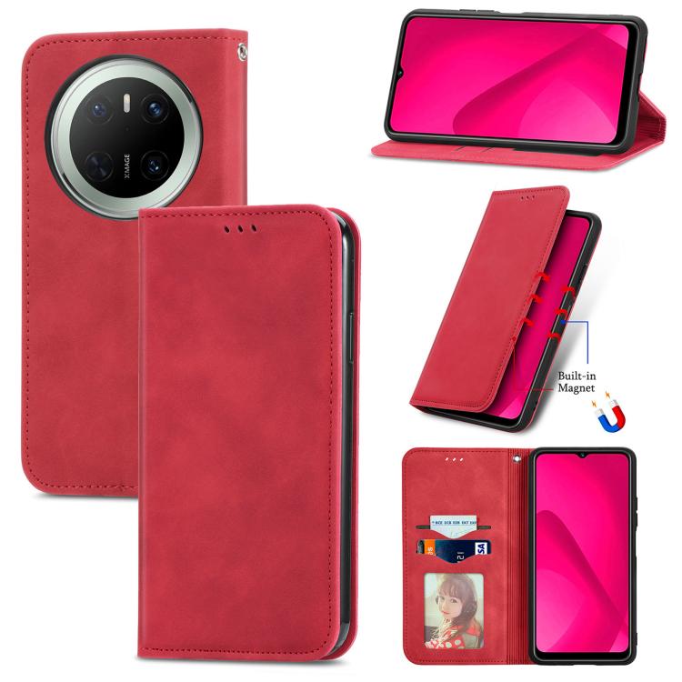Retro Skin Feel Magnetic Flip Leather Phone Case, Compatible with Huawei Mate 70