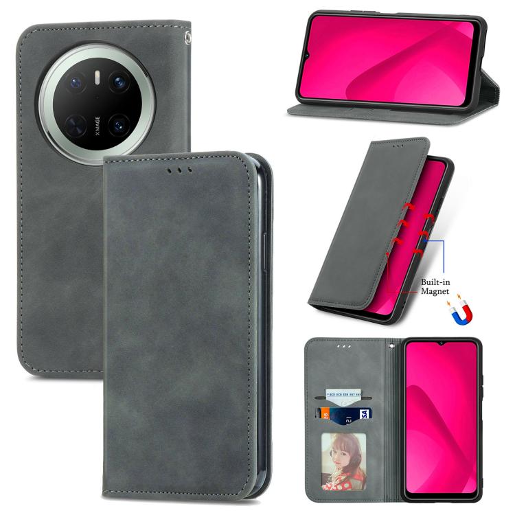Retro Skin Feel Magnetic Flip Leather Phone Case, Compatible with Huawei Mate 70