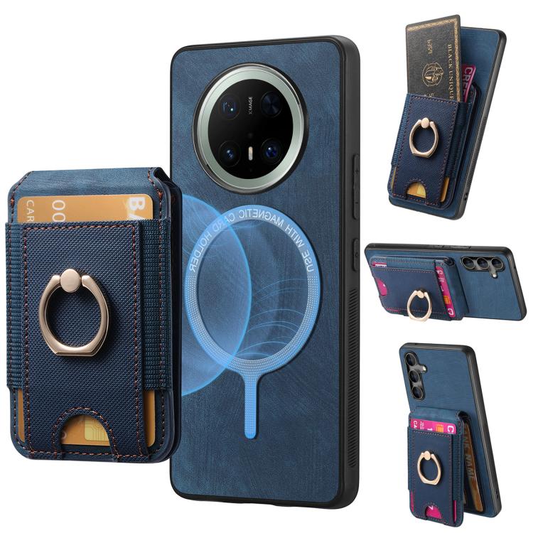 Retro Splitable Magnetic Stand Card Bag Leather Phone Case, Compatible with Huawei Mate 70