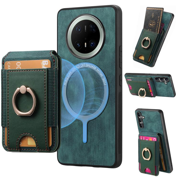 Retro Splitable Magnetic Stand Card Bag Leather Phone Case, Compatible with Huawei Mate 70