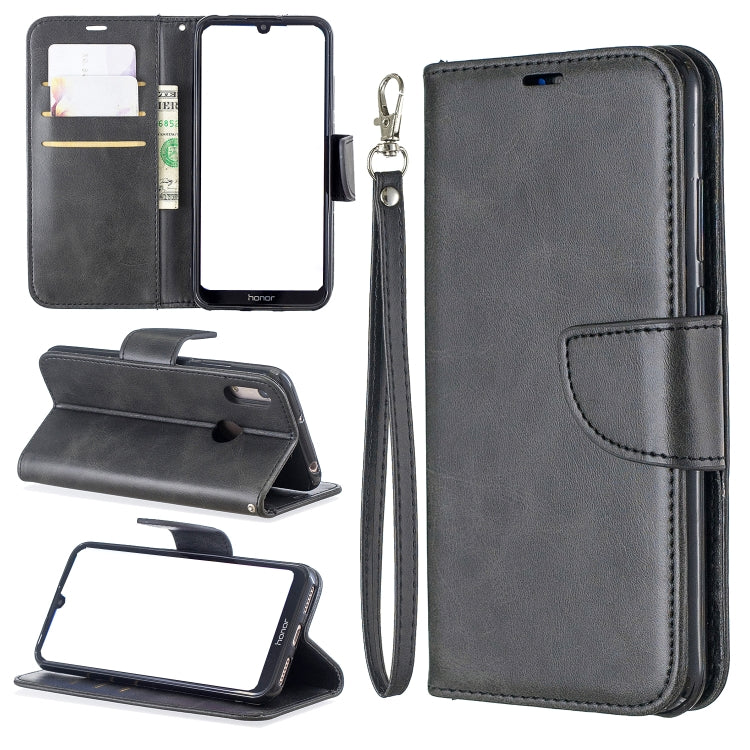 Retro Lambskin Texture Pure Color Horizontal Flip PU Leather Case for for Huawei Y6 2019 & Y6 Pro 2019, with Holder & Card Slots & Wallet & Lanyard