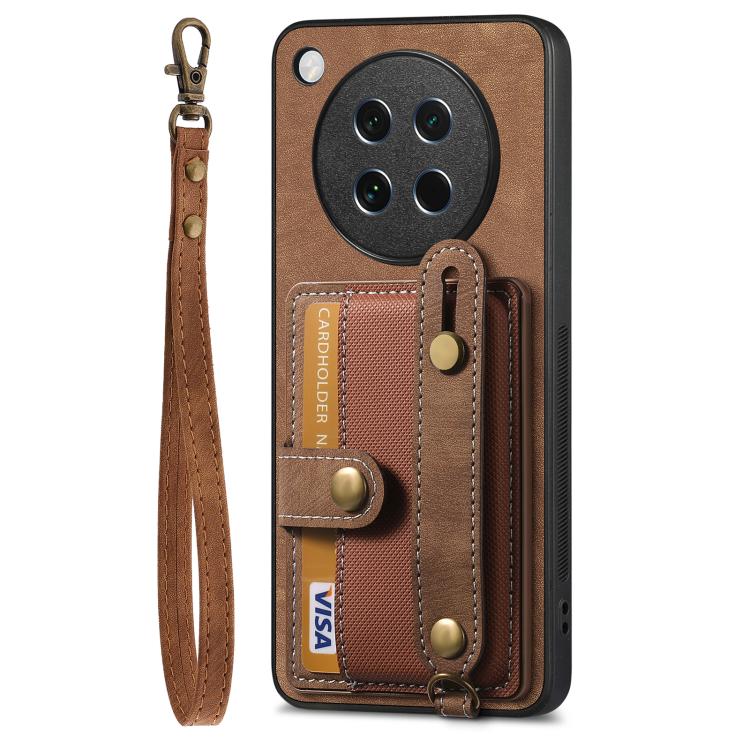 Retro Cross Wristband Wallet Leather Back Phone Case, Compatible with OPPO Find X8s