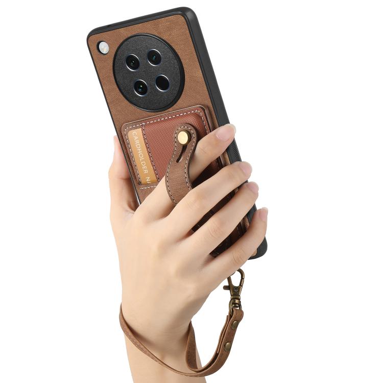 Retro Cross Wristband Wallet Leather Back Phone Case, Compatible with OPPO Find X8s