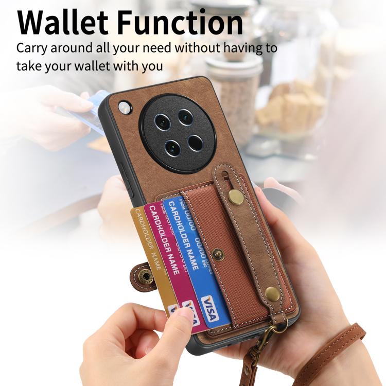 Retro Cross Wristband Wallet Leather Back Phone Case, Compatible with OPPO Find X8s