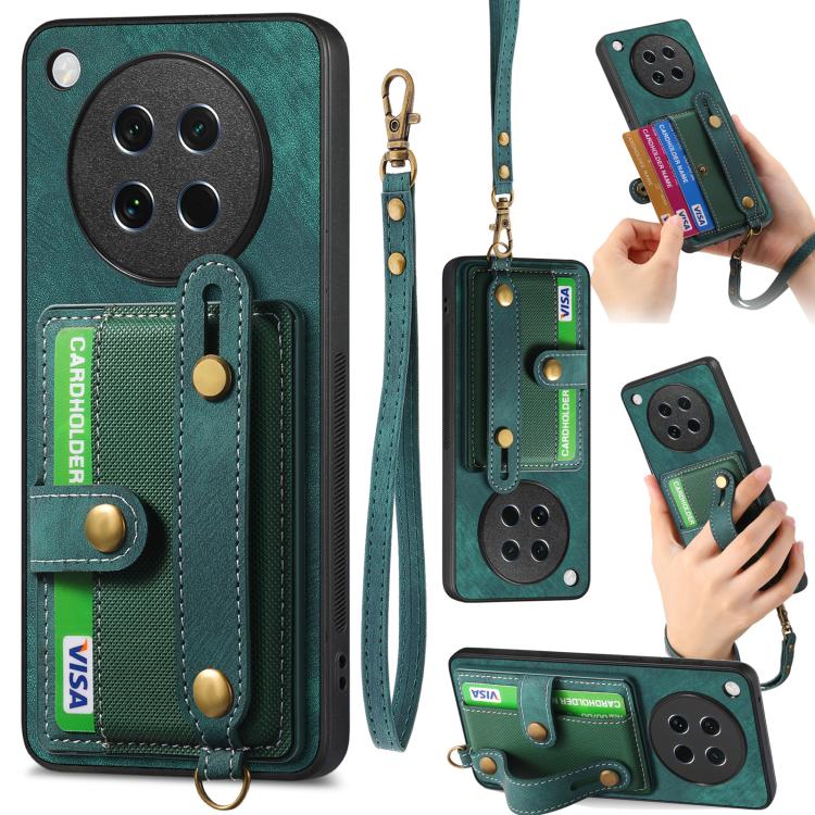 Retro Cross Wristband Wallet Leather Back Phone Case, Compatible with OPPO Find X8s