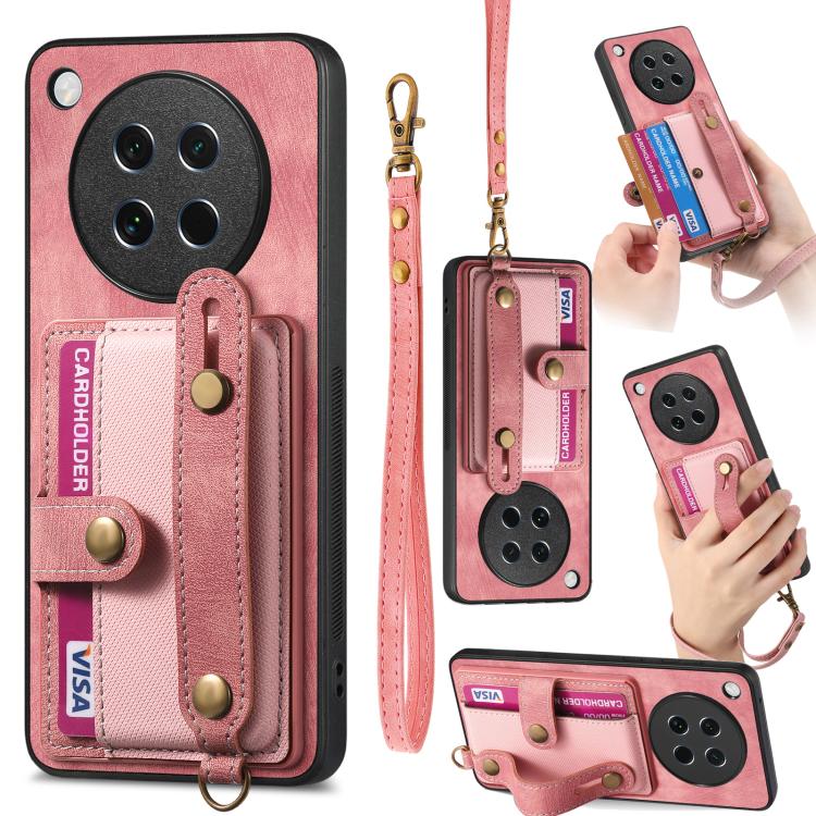 Retro Cross Wristband Wallet Leather Back Phone Case, Compatible with OPPO Find X8s