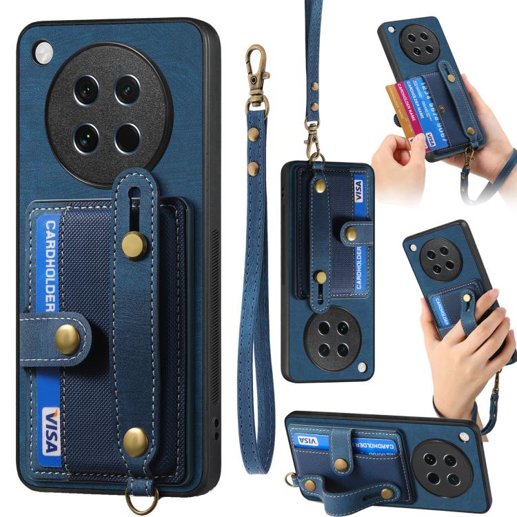 Retro Cross Wristband Wallet Leather Back Phone Case, Compatible with OPPO Find X8s