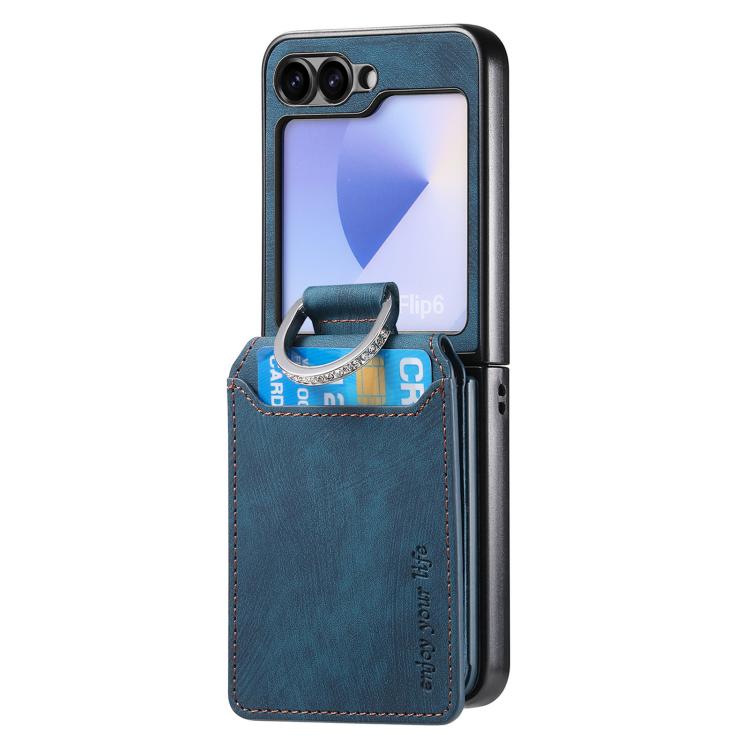 Retro Leather Ring Vertical Flip Wallet Phone Case