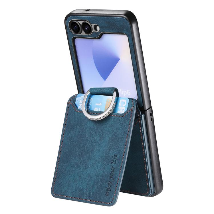 Retro Leather Ring Vertical Flip Wallet Phone Case