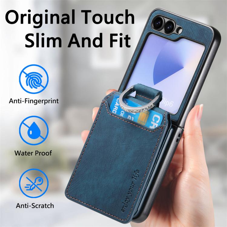 Retro Leather Ring Vertical Flip Wallet Phone Case