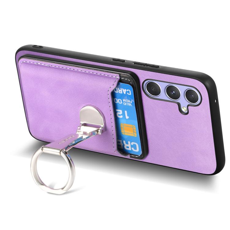 Retro Folding Ring Holder Card Bag MagSafe Phone Case, Compatible with Samsung Galaxy A54 5G