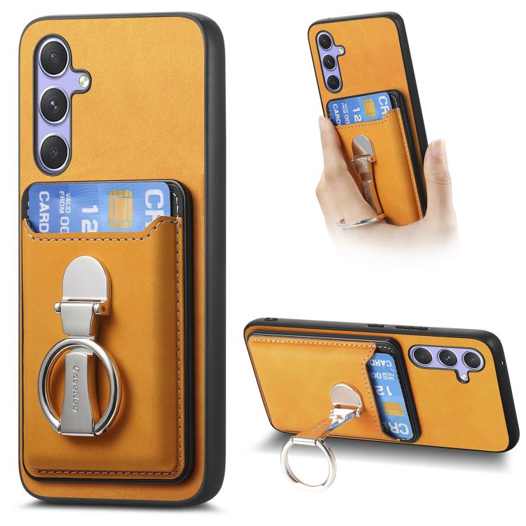 Retro Folding Ring Holder Card Bag MagSafe Phone Case, Compatible with Samsung Galaxy A54 5G