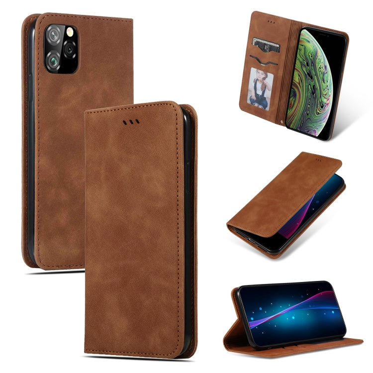 Retro Skin Feel Business Magnetic Horizontal Flip Leather Case for iPhone XI MAX 2019