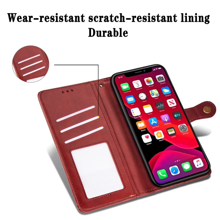 Retro Solid Color Leather Buckle Mobile Phone Protection Leather Case with Photo Frame & Card Slot & Wallet & Bracket Function for  iPhone XI Max(2019)