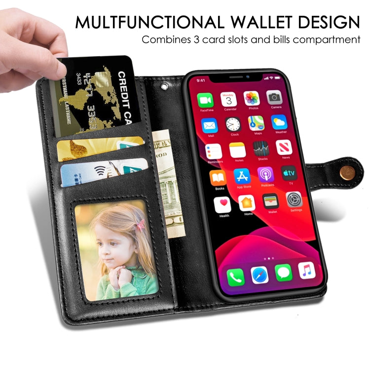 Retro Solid Color Leather Buckle Mobile Phone Protection Leather Case with Photo Frame & Card Slot & Wallet & Bracket Function for  iPhone XI Max(2019)