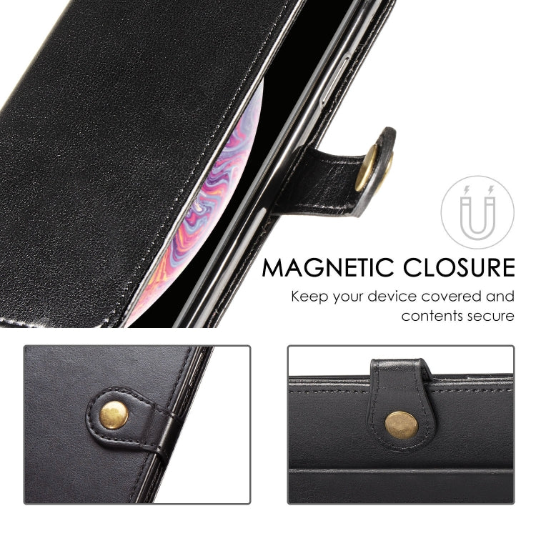 Retro Solid Color Leather Buckle Mobile Phone Protection Leather Case with Photo Frame & Card Slot & Wallet & Bracket Function for  iPhone XI Max(2019)