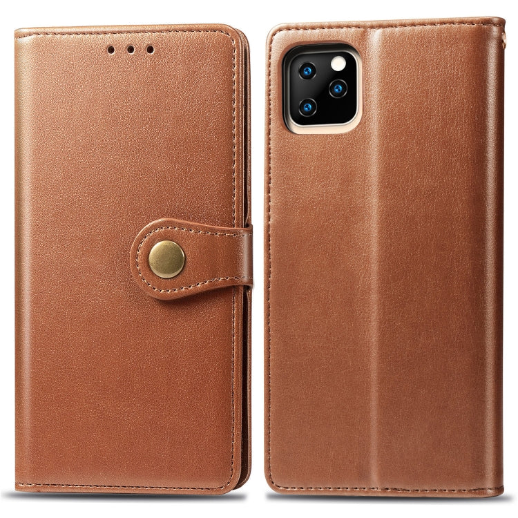 Retro Solid Color Leather Buckle Mobile Phone Protection Leather Case with Photo Frame & Card Slot & Wallet & Bracket Function for  iPhone XI Max(2019)