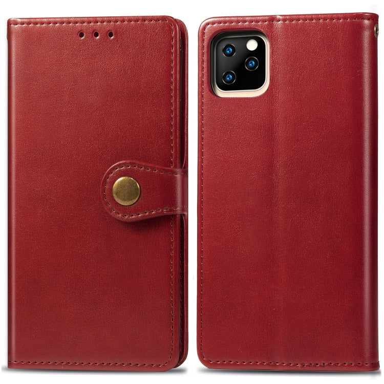 Retro Solid Color Leather Buckle Mobile Phone Protection Leather Case with Photo Frame & Card Slot & Wallet & Bracket Function for  iPhone XI Max(2019)