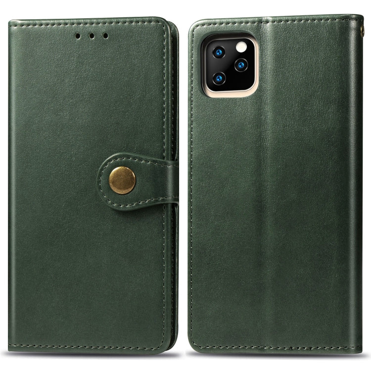 Retro Solid Color Leather Buckle Mobile Phone Protection Leather Case with Photo Frame & Card Slot & Wallet & Bracket Function for  iPhone XI Max(2019)