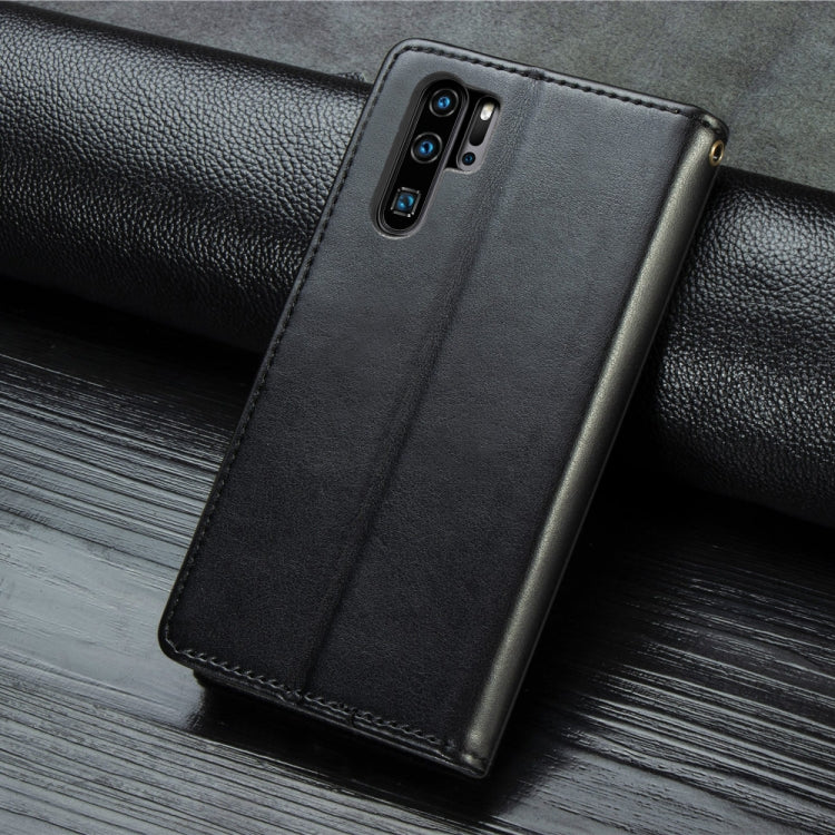 Retro Solid Color Leather Buckle Mobile Phone Protection Leather Case with Photo Frame & Card Slot & Wallet & Bracket Function for Huawei P30 Pro