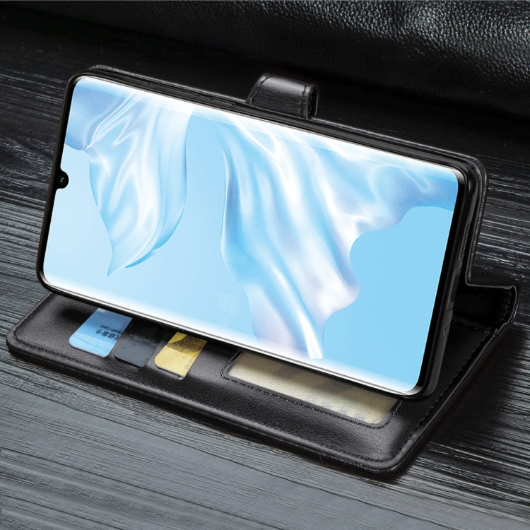 Retro Solid Color Leather Buckle Mobile Phone Protection Leather Case with Photo Frame & Card Slot & Wallet & Bracket Function for Huawei P30 Pro