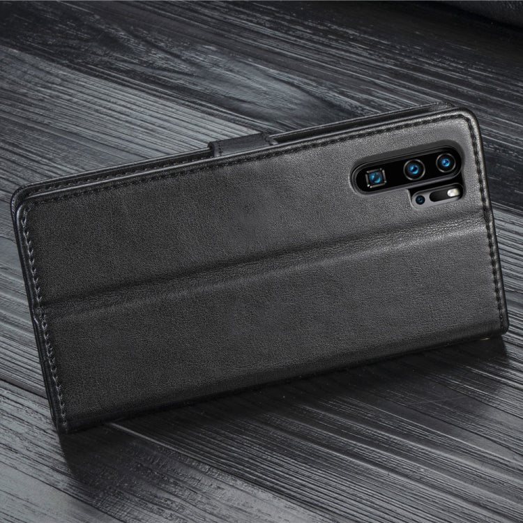 Retro Solid Color Leather Buckle Mobile Phone Protection Leather Case with Photo Frame & Card Slot & Wallet & Bracket Function for Huawei P30 Pro