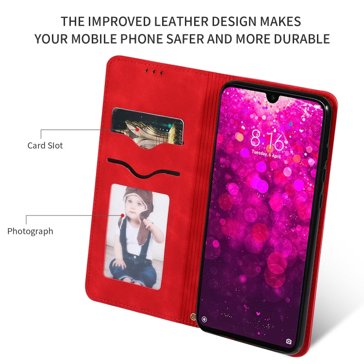 Retro Skin Feel Business Magnetic Horizontal Flip Leather Case compatible with Xiaomi Redmi 7 / Redmi Y3