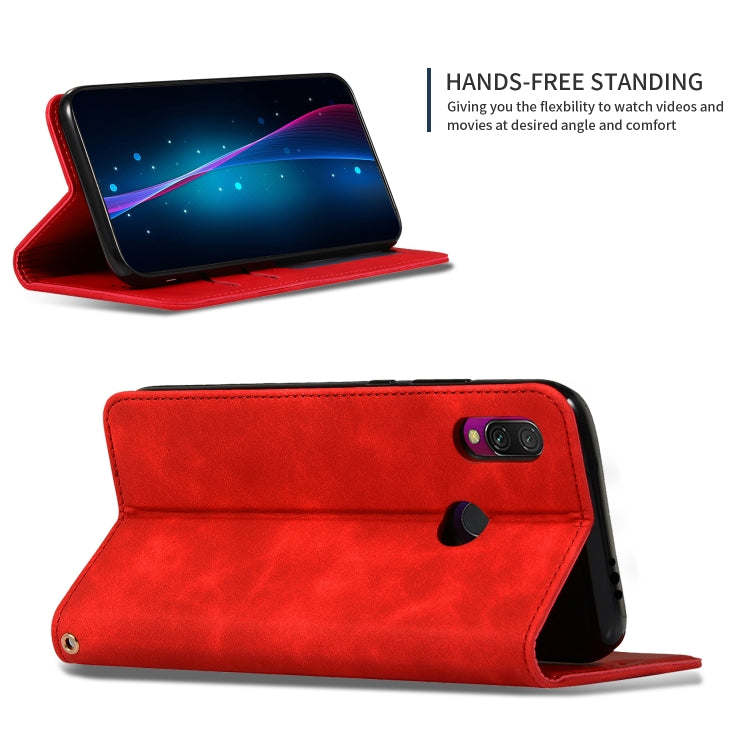 Retro Skin Feel Business Magnetic Horizontal Flip Leather Case compatible with Xiaomi Redmi 7 / Redmi Y3