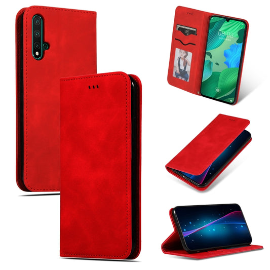 Retro Skin Feel Business Magnetic Horizontal Flip Leather Case for Huawei Nova 5 / Nova 5 Pro