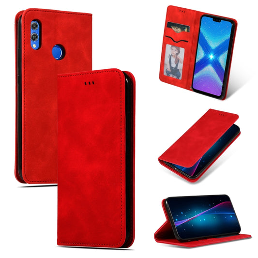 Retro Skin Feel Business Magnetic Horizontal Flip Leather Case for Huawei Honor 8X