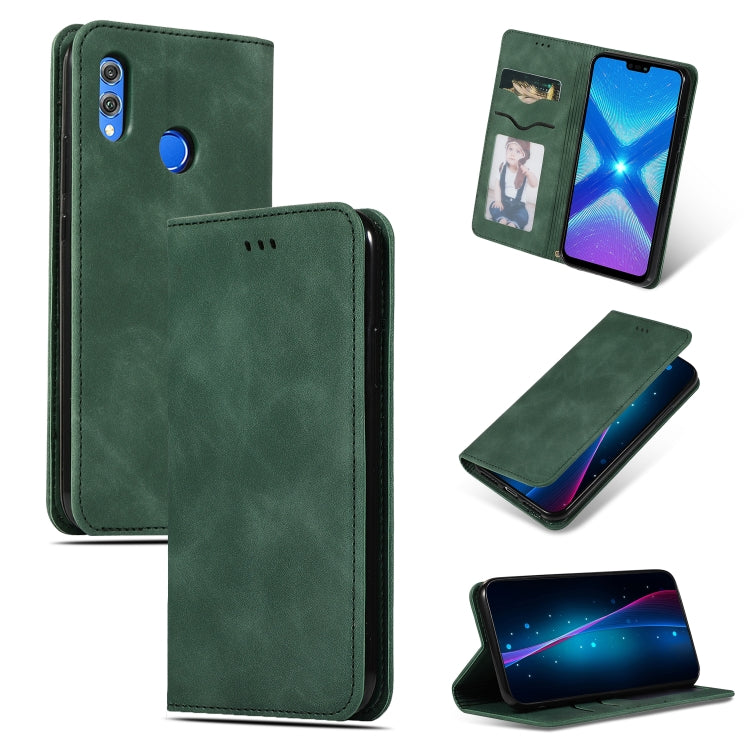 Retro Skin Feel Business Magnetic Horizontal Flip Leather Case for Huawei Honor 8X