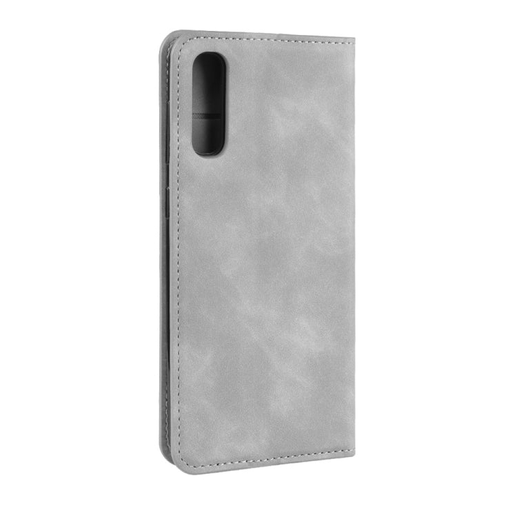 Retro-skin Business Magnetic Suction Leather Case with Purse-Bracket-Chuck Compatible with Galaxy A50, Compatible with Galaxy A50