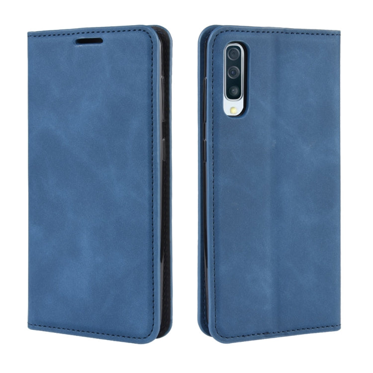 Retro-skin Business Magnetic Suction Leather Case with Purse-Bracket-Chuck Compatible with Galaxy A50, Compatible with Galaxy A50