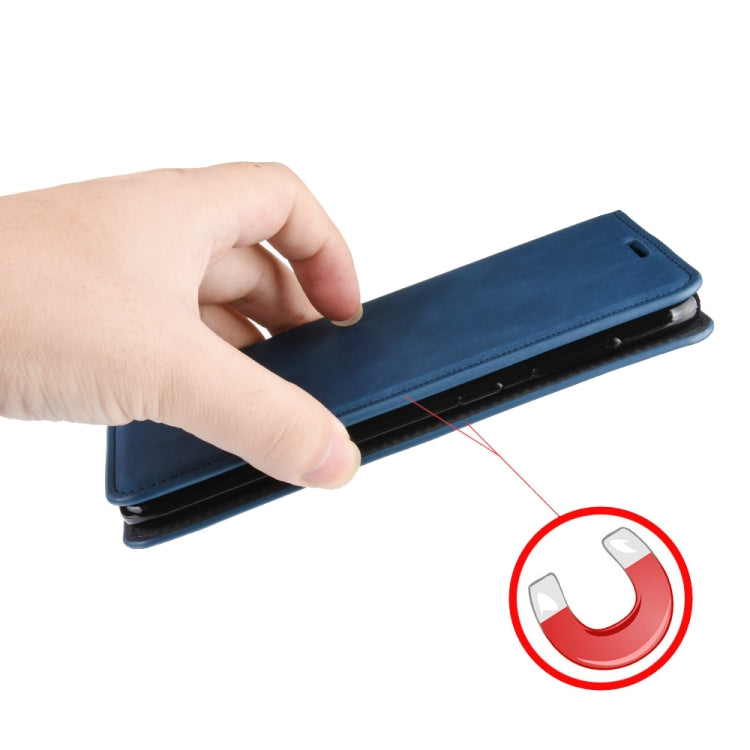 Retro-skin Business Magnetic Suction Leather Case with Purse-Bracket-Chuck Compatible with Galaxy A30, Compatible with Galaxy A30